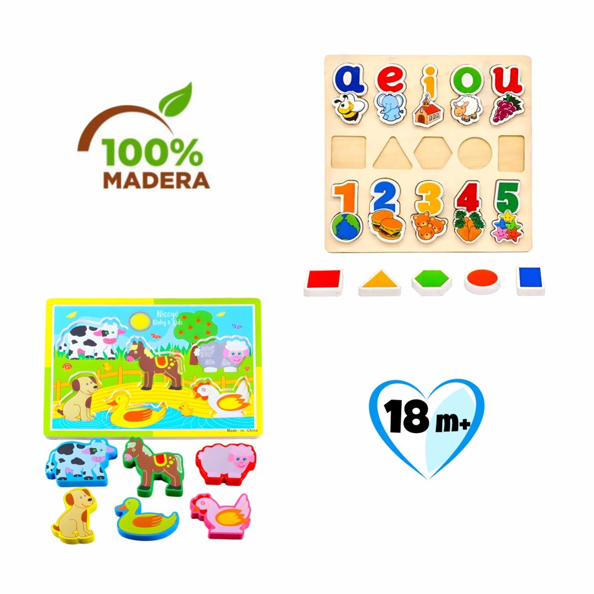 EDUCA - Pack Didáctico de Rompecabezas en Alto Relieve MOD2