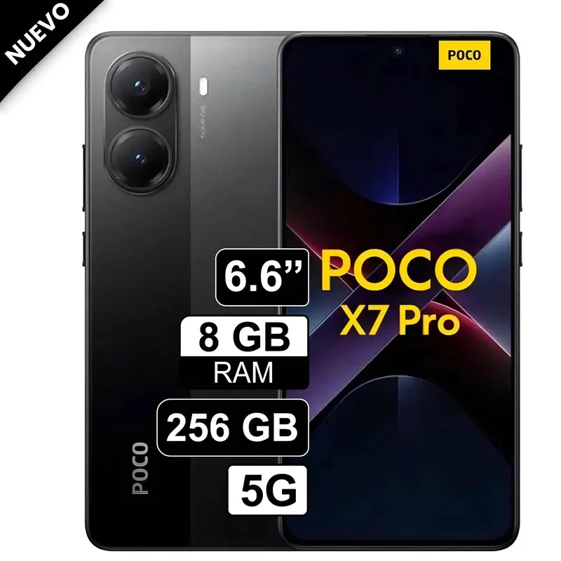 XIAOMI - Celular Xiaomi Poco X7 Pro 256GB 8GB RAM 50mp + 8mp Negro
