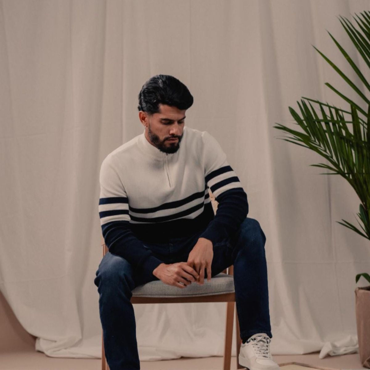 ESTIVANELI - Sweater Tejido Cuello Tortuga con Zipper Estivaneli