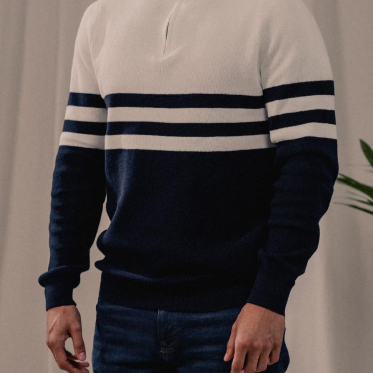 ESTIVANELI - Sweater Tejido Cuello Tortuga con Zipper Estivaneli