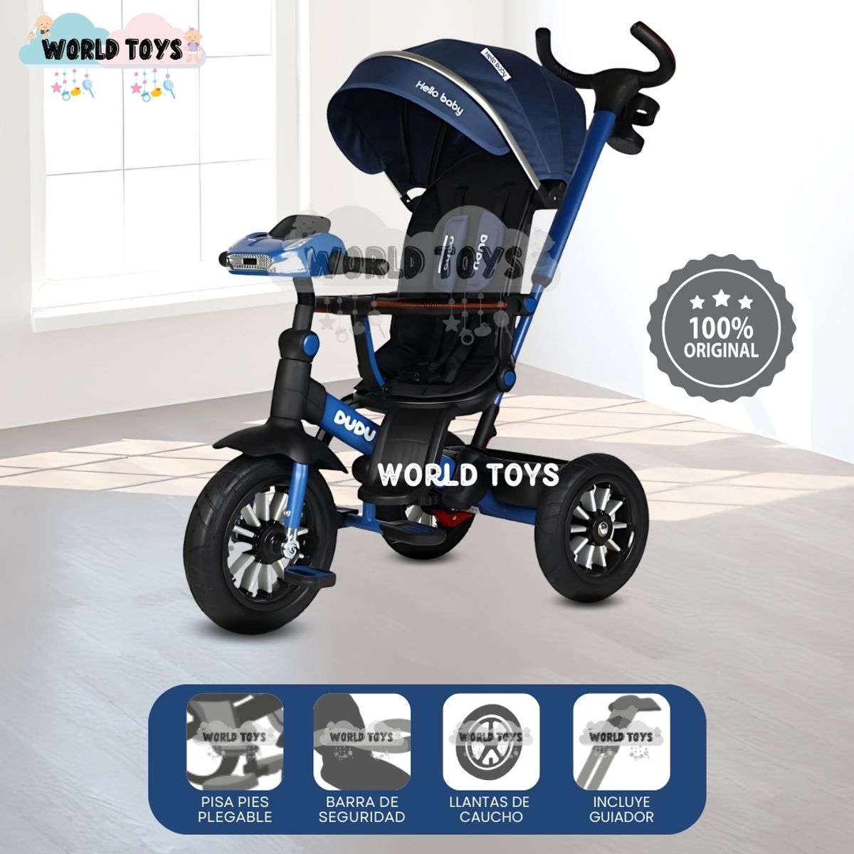 BABY - Triciclo Guiador Musical «DUDU» Edición Limitada Blue