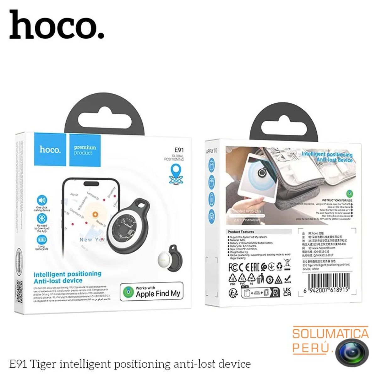 HOCO - Localizador Global - Compatible con Apple Find My - Rastreador Hoco