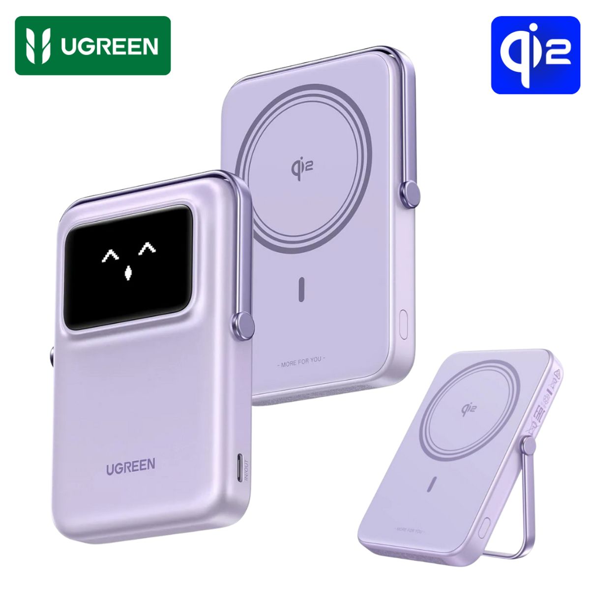 UGREEN - Power Bank UGREEN 10000mAh Carga Inalámbrico Qi2 Magsafe con Soporte Plegable PB764 - 45337