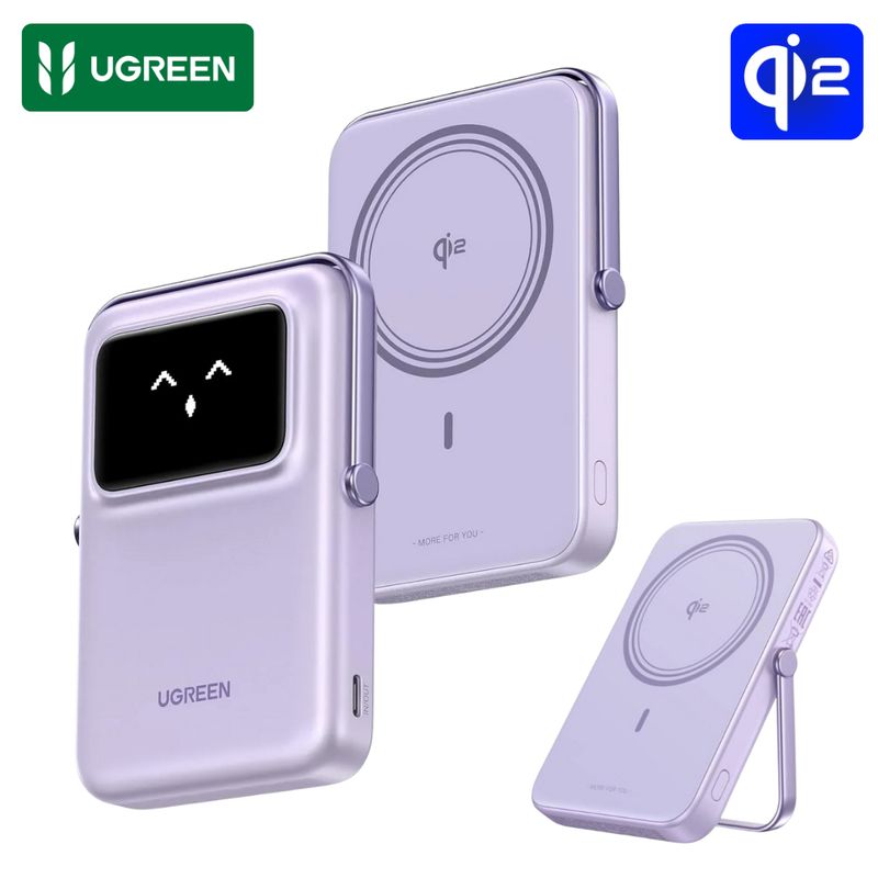 UGREEN - Power Bank UGREEN PB754 10000mAh Inalámbrico Qi2 con Soporte Plegable