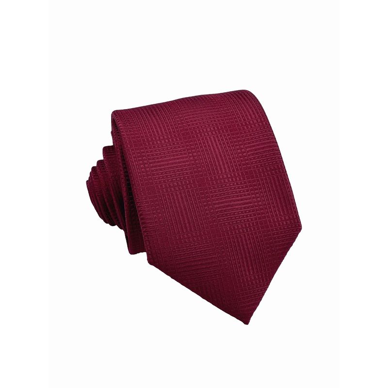 CHRISTIAN ARMAND - Corbata Clásica Vino con Diseño Cuadros Christian Armand