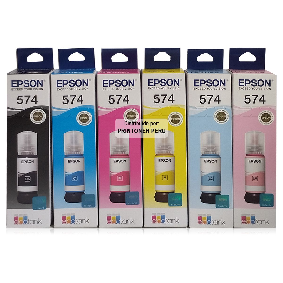 EPSON - KIT 6 TINTAS EPSON T574 COLORES BK, C, CL, M, ML, Y 70ML L8050