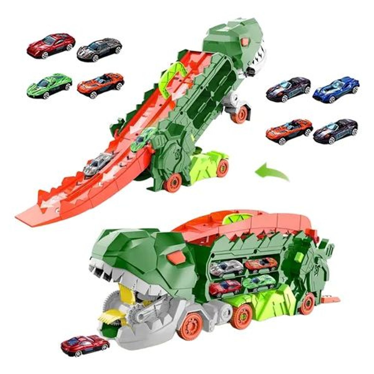 GENERICO - Carro Dinosaurios Con Pista De Autos