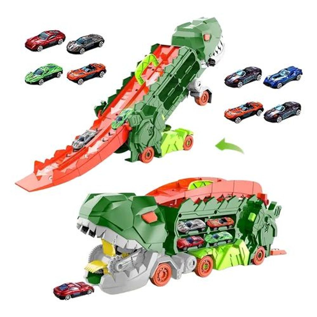 GENERICO - Carro Dinosaurios Con Pista De Autos