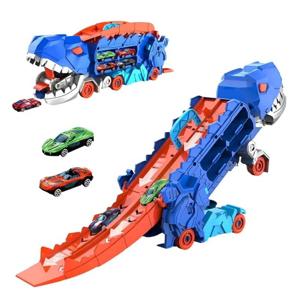 GENERICO - Carro Dinosaurios Con Pista De Autos