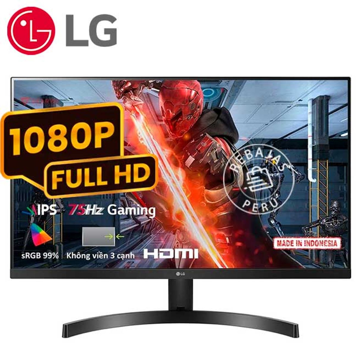 LG - Monitor LG 24MK600M-B 24" IPS Full HD FreeSync sin bordes 3 lados