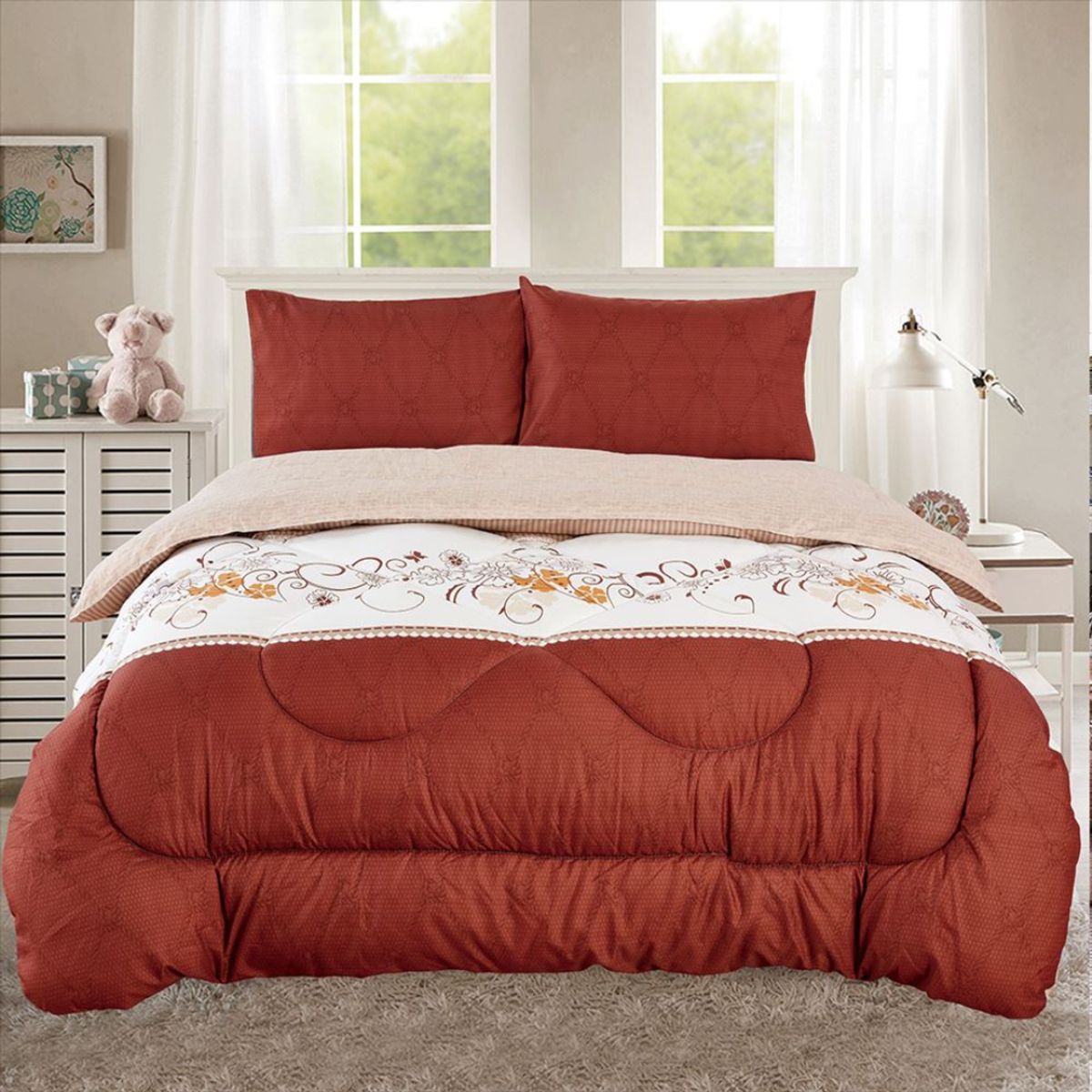 CASATEX - EDREDÓN CASATEX TELA CON TELA CON DISEÑO 2 PLZ