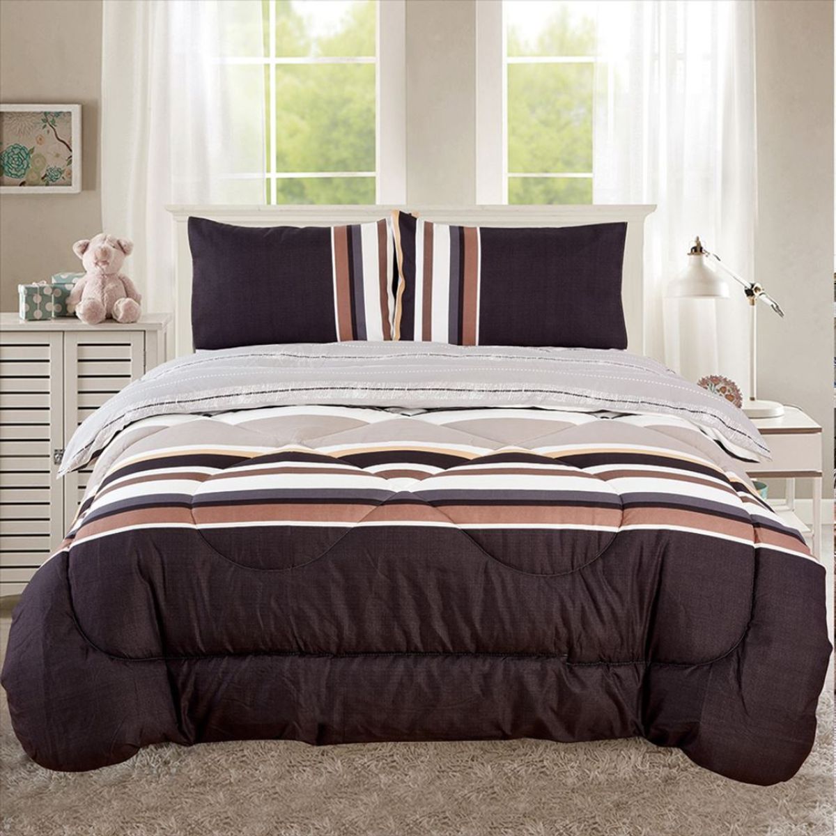 CASATEX - EDREDÓN CASATEX TELA CON TELA CON DISEÑO 2 PLZ