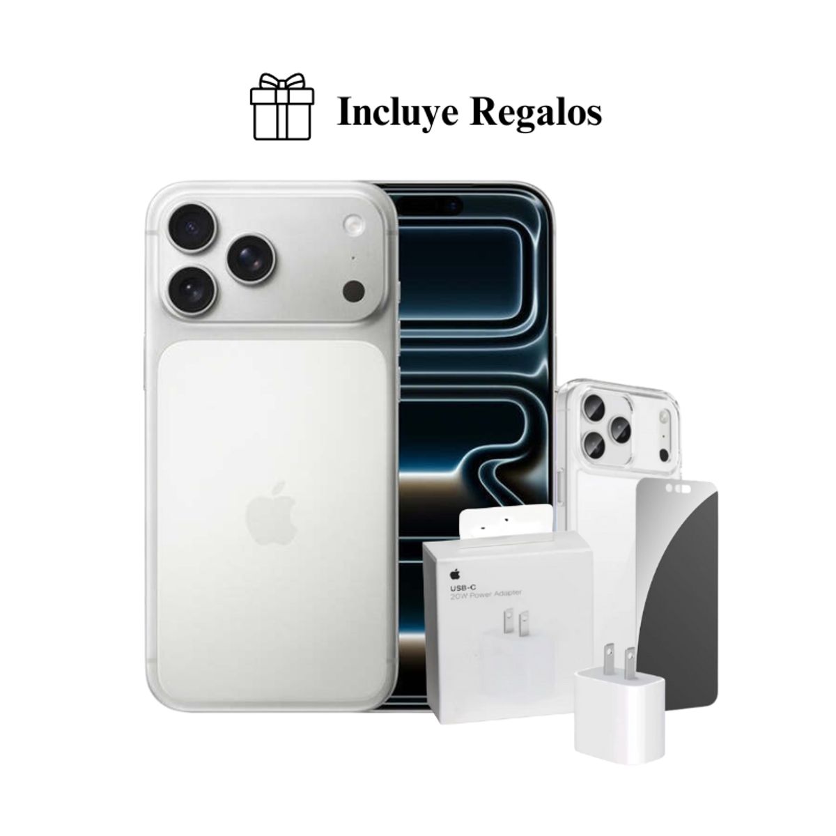 APPLE - Apple iPhone 17 Pro Max Apple Intelligence 512GB (eSIM) - Silver + Combo Regalo