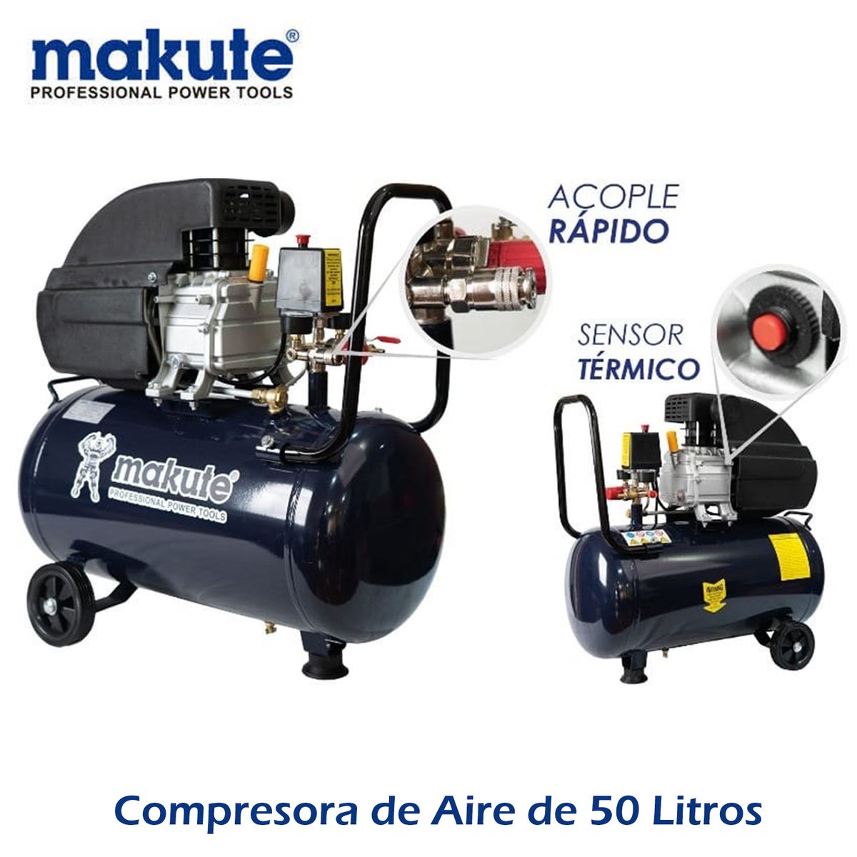 MAKUTE - COMPRESORA DE AIRE DE 50 LITROS / 3HP