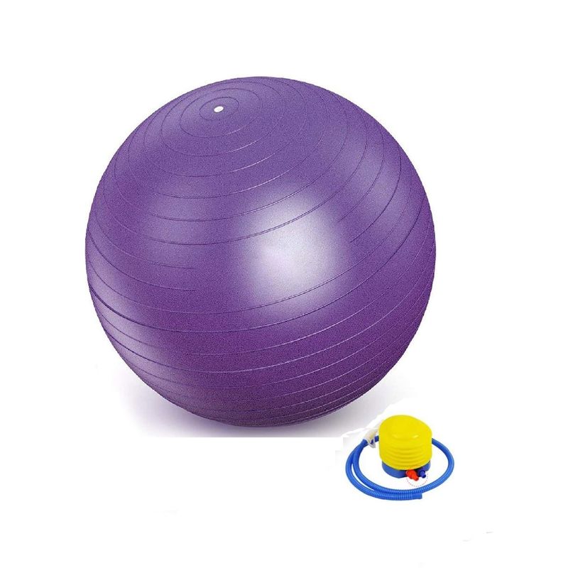 GENERICO - Pelota De Pilates 75 Cm Yoga Fitnness C/ Inflador Morado