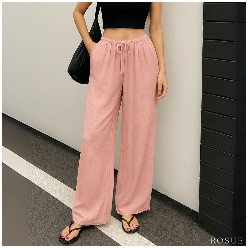 ROSUE - Pantalón Holgado Fresco Mujer Viena