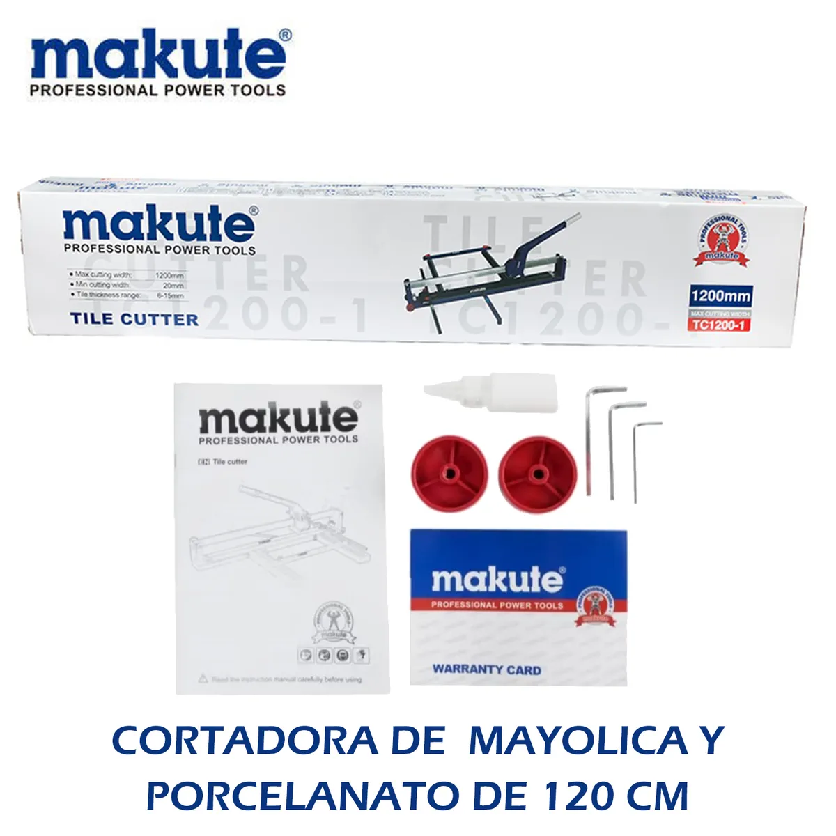MAKUTE - CORTADORA DE MAYOLICA Y PORCELANATO DE 120 cm