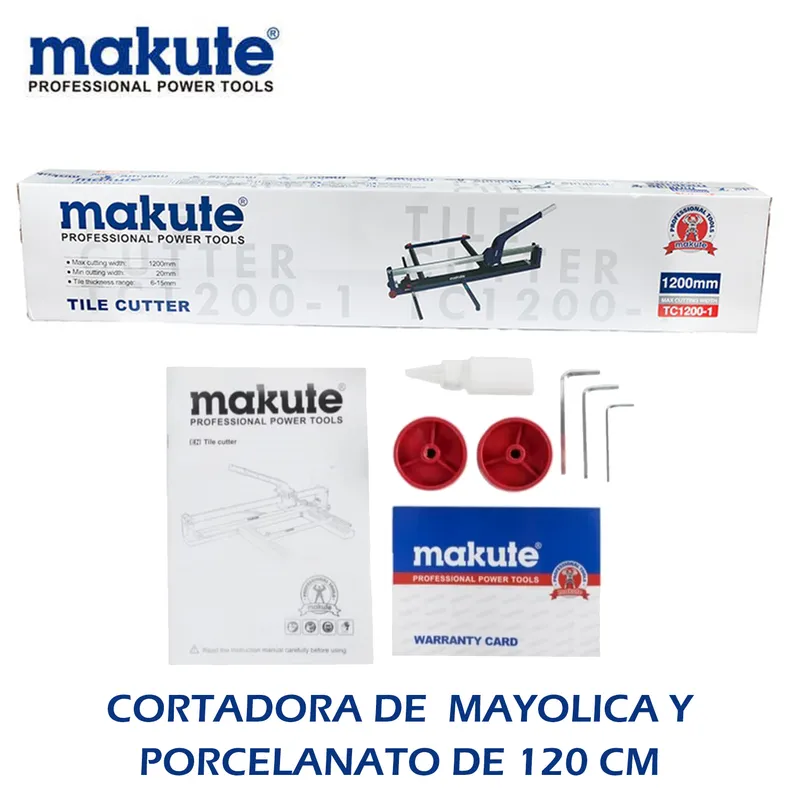 MAKUTE - CORTADORA DE MAYOLICA Y PORCELANATO DE 120 cm
