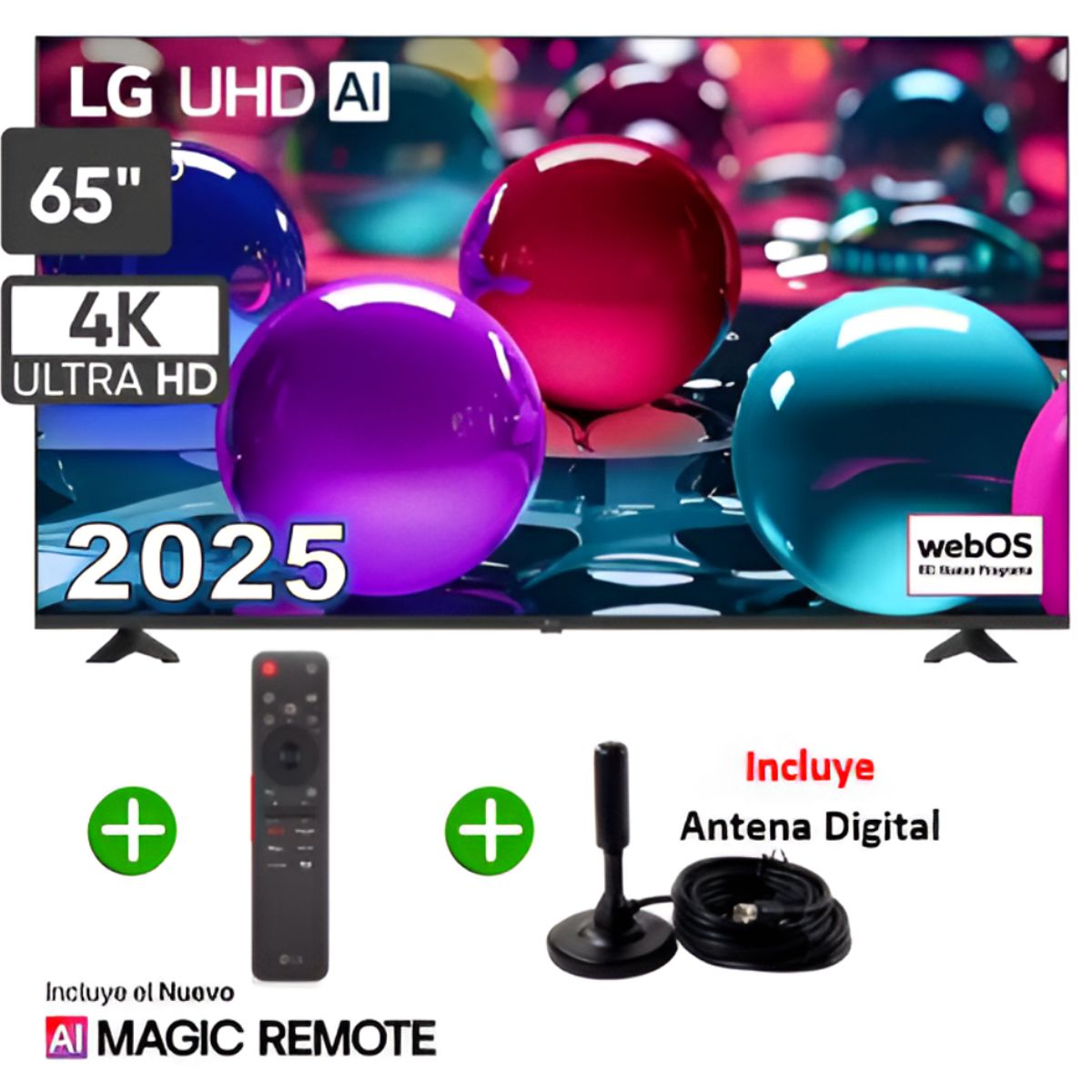 LG - Televisor Smart TV LG Led Uhd 65" 4K Thinq AI 65UA7300PSB 2025 + Antena Digital + Magic Remote