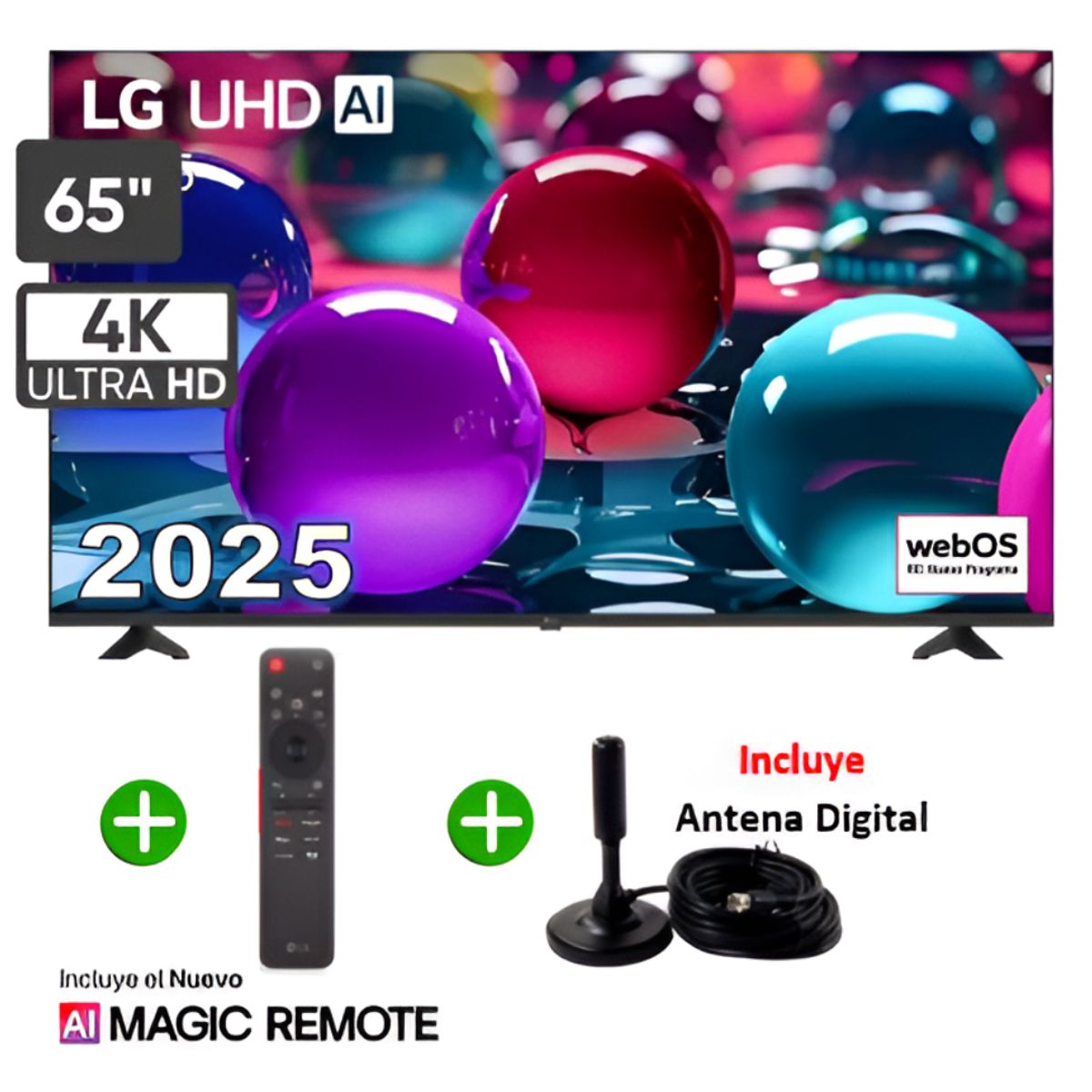 LG - Televisor Smart TV LG Led Uhd 65" 4K Thinq AI 65UA7300PSB 2025 + Antena Digital + Magic Remote