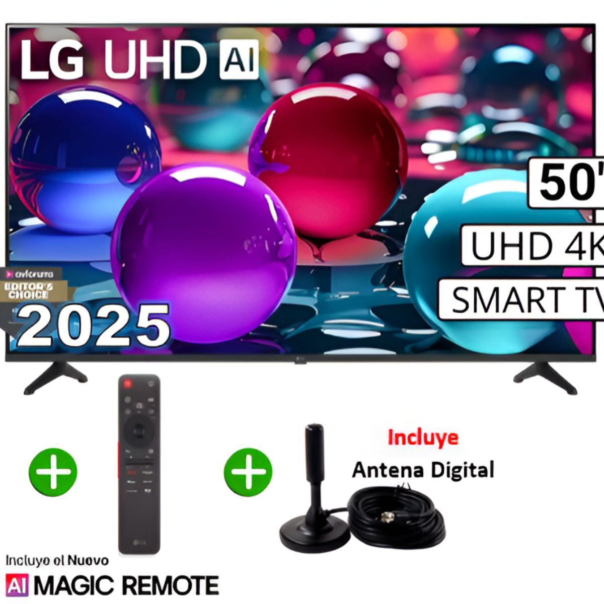 LG - Televisor Lg 50" Ultra HD 4K AI ThinQ 50UA7300 Modelo 2025 + Control Magic + Antena Digital