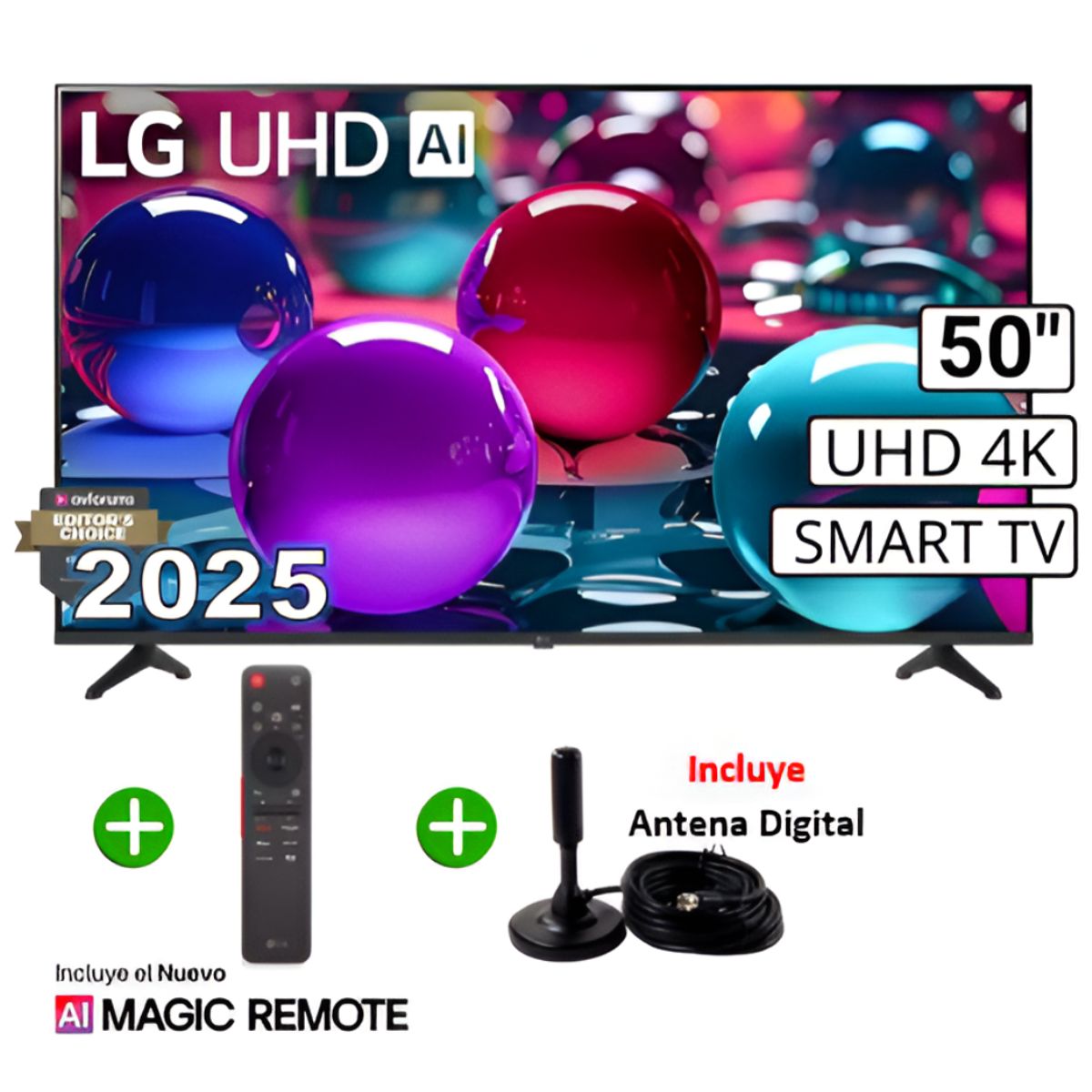 LG - Televisor Lg 50" Ultra HD 4K AI ThinQ 50UA7300 Modelo 2025 + Control Magic + Antena Digital