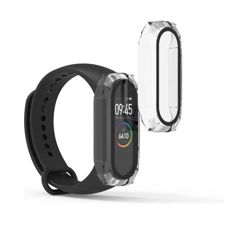 CASE - Case Bumper con Vidrio para Xiaomi Band 10- Transparente