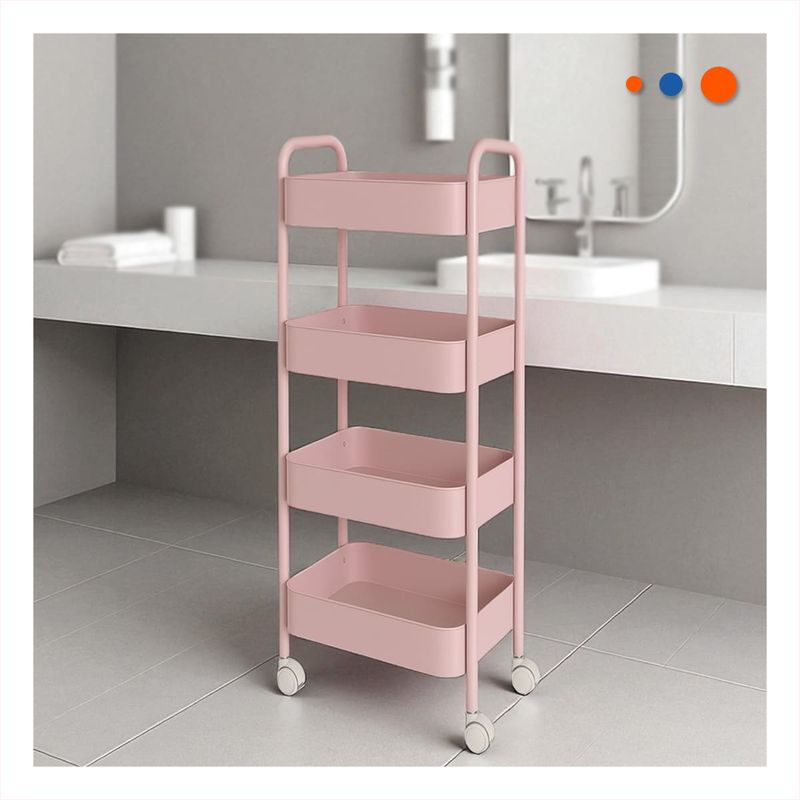 GENERICO - Pack4 Carrito Funcional en Rosado Y+Papel de Regalo