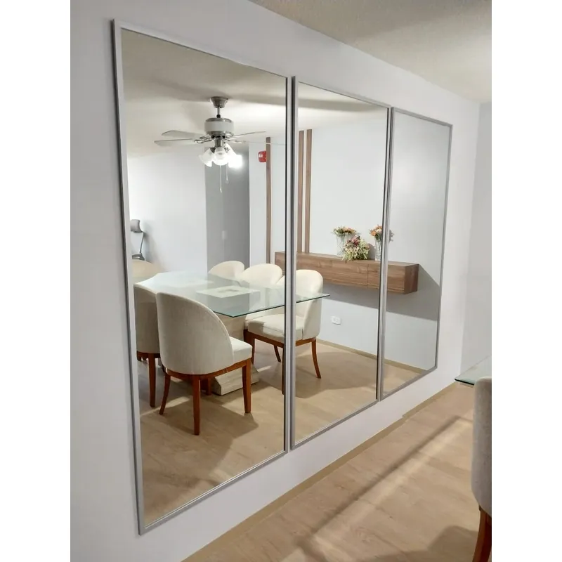 LUMINAR BRILLO & LUZ - Espejos rectangular con marco plateado 180x80cm