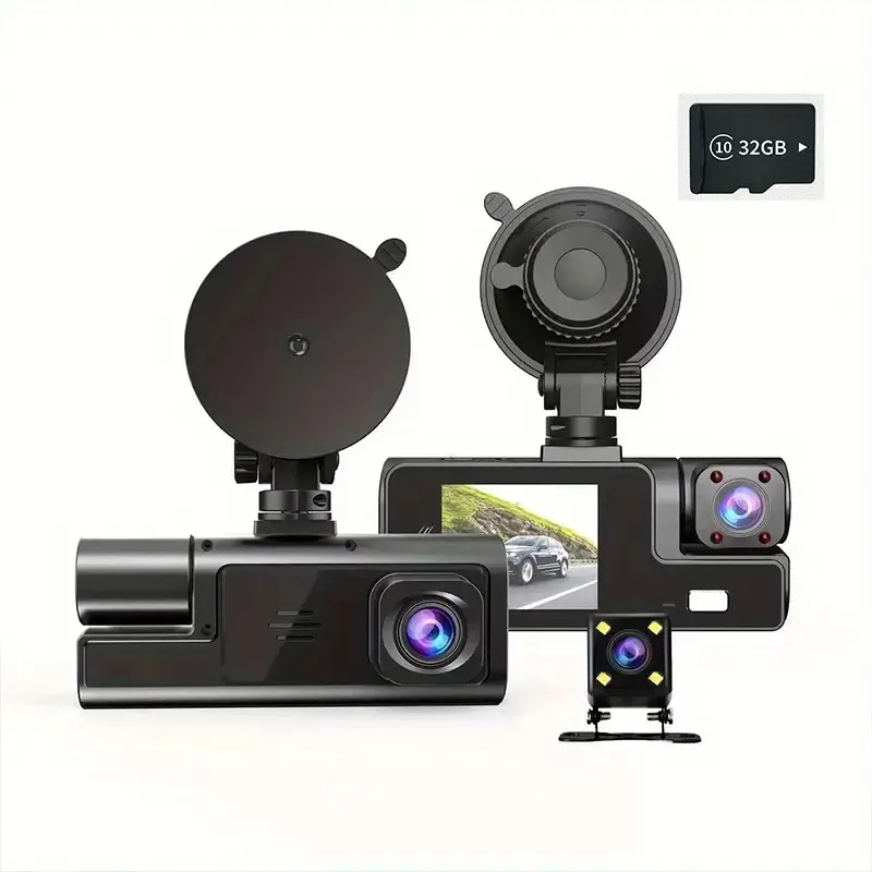 OEM - DashCam Cámara Vehicular 1080P con Sensor y Monitoreo 3 Lentes