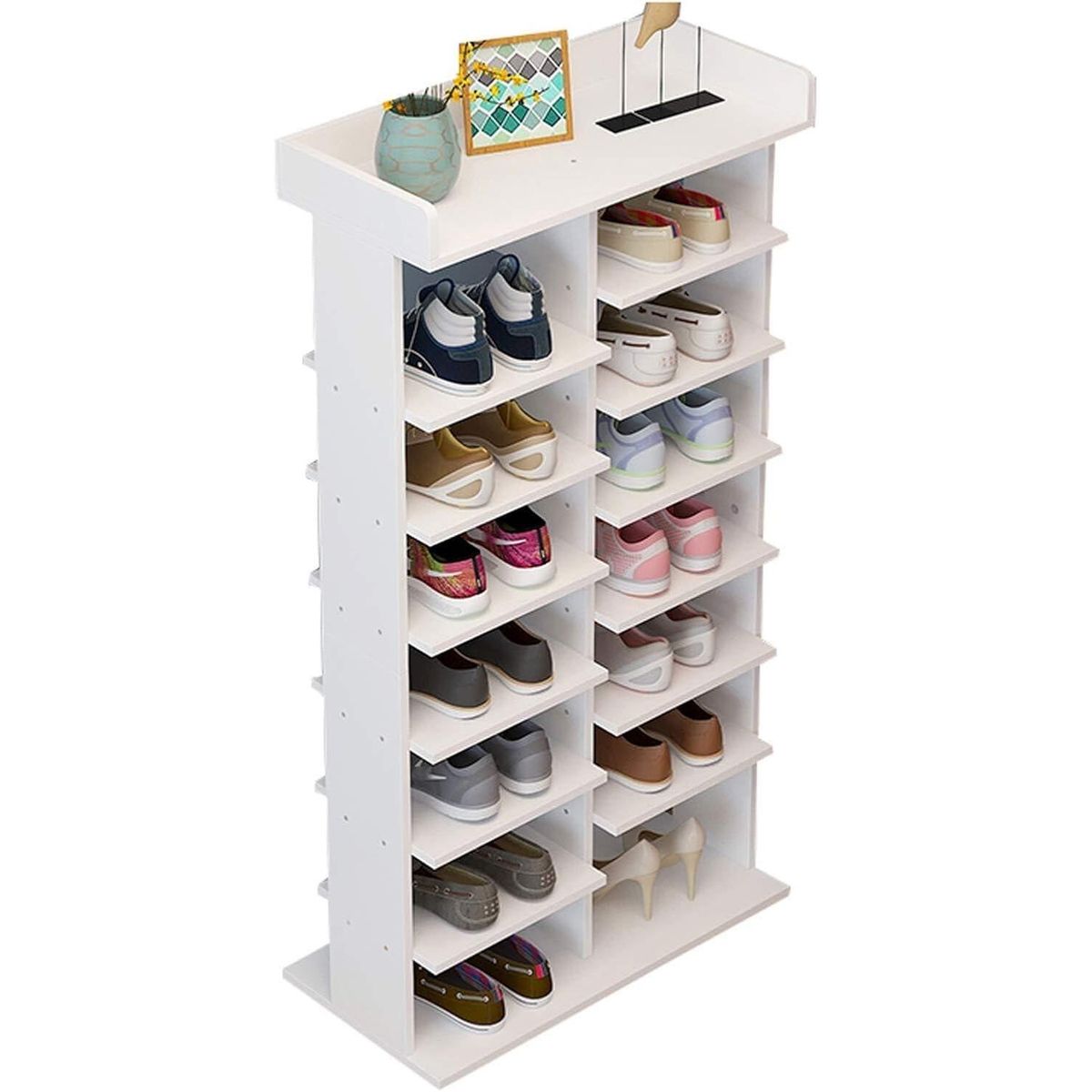 MUEBLES CRISOSTOMO - Zapatera de Melamina Moderno Blanco 52cm