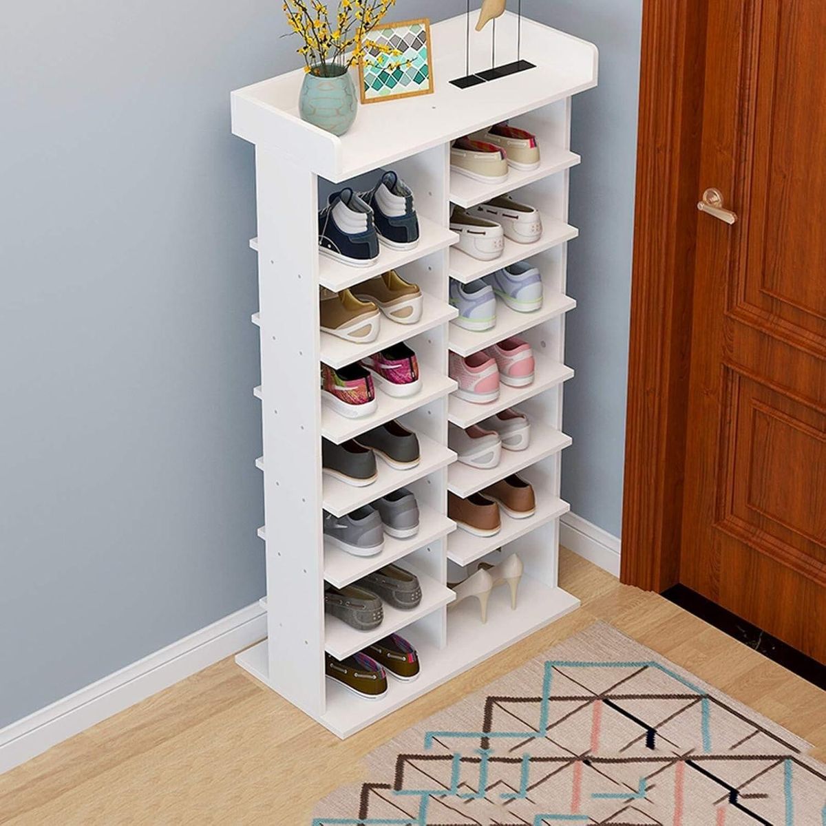 MUEBLES CRISOSTOMO - Zapatera de Melamina Moderno Blanco 52cm