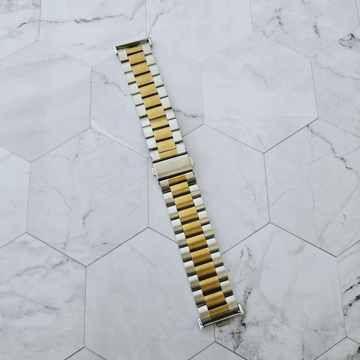 GENERICO - Correa Acero Eslabones para HUAWEI FIT 3 - Silver Gold