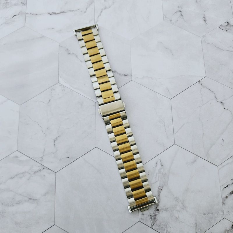 GENERICO - Correa Acero Eslabones para HUAWEI FIT 3 - Silver Gold