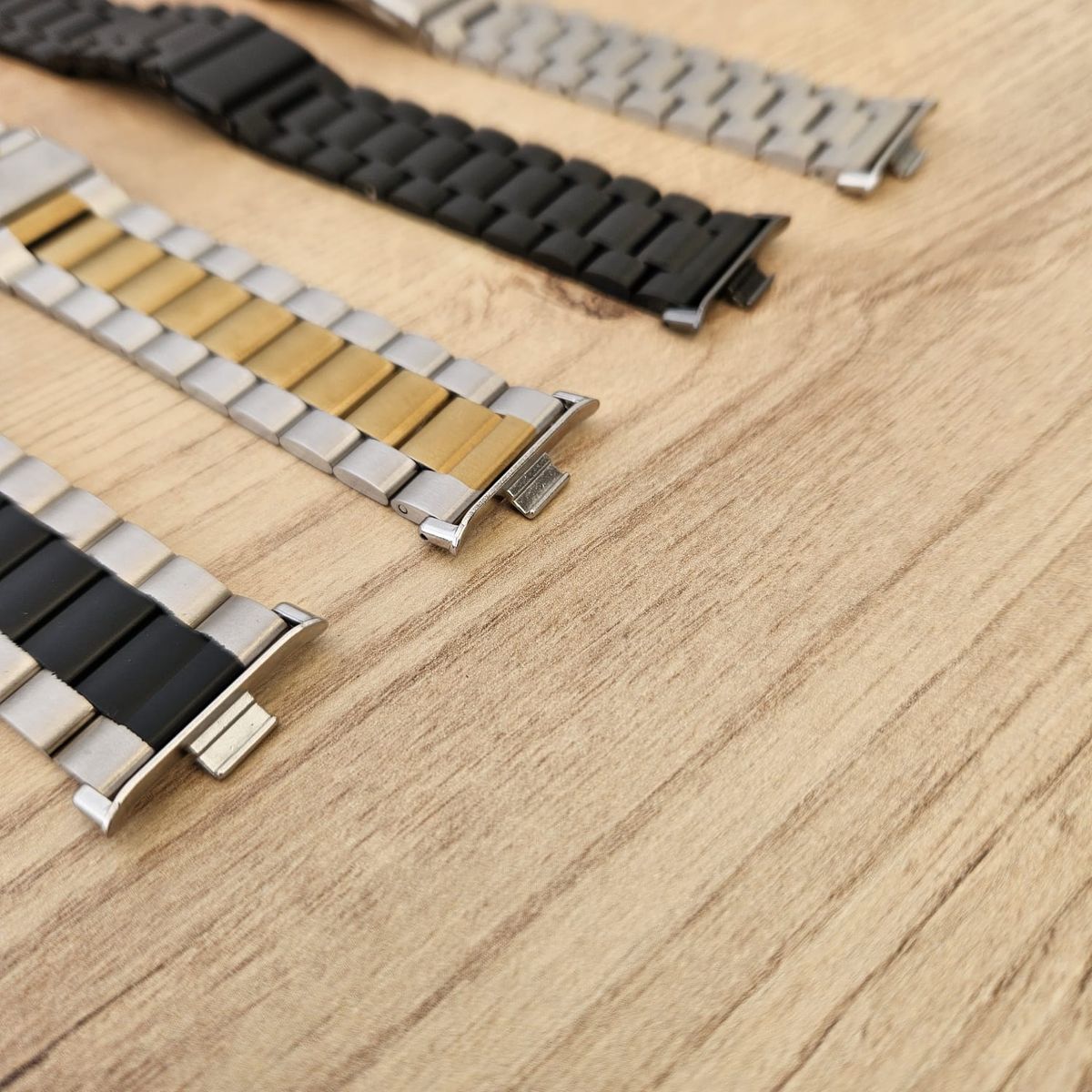 GENERICO - Correa Acero Eslabones para HUAWEI FIT 3 - Silver Gold