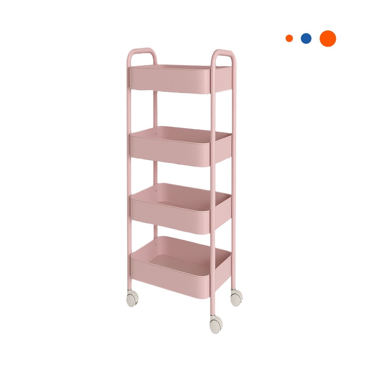 GENERICO - Pack4 Carrito Organizador Funcioal en Color Rosado