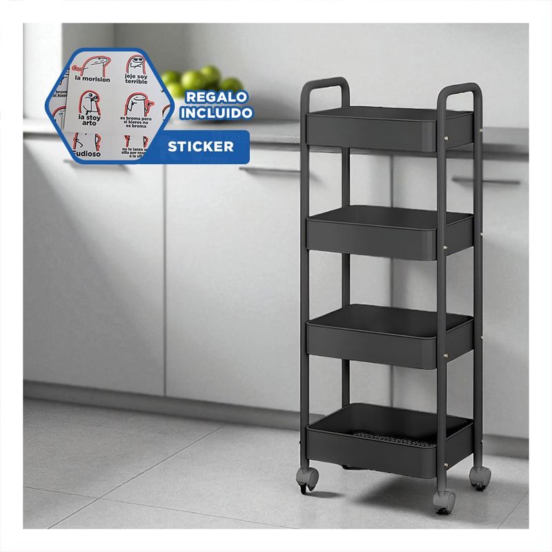 GENERICO - Estante Multifuncional en Color Negro Y+Regalo Stickers