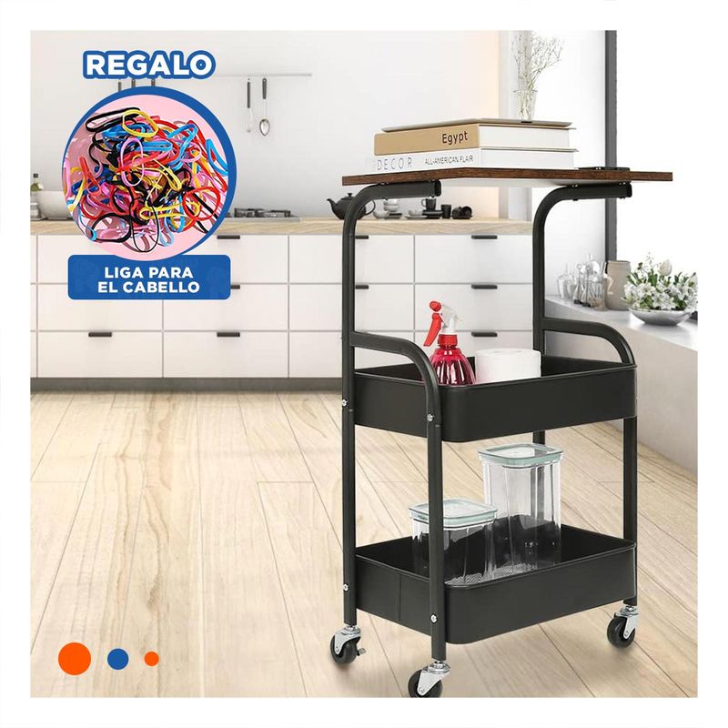 GENERICO - Estante Multiuso y Practico en Negro Y+Ligas de Regalo