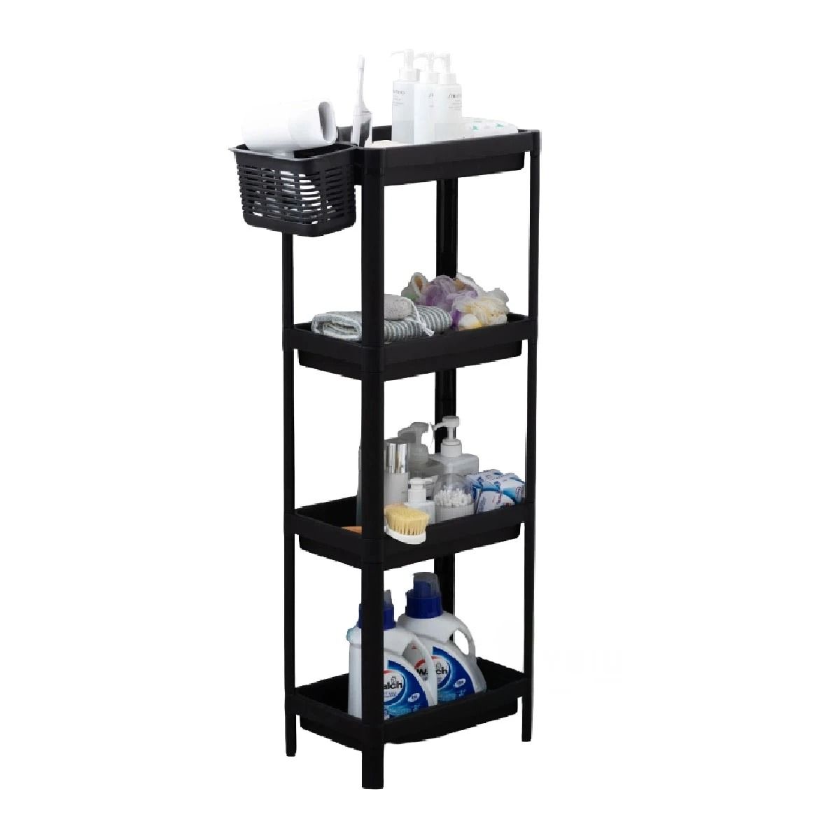 GENERICO - Pack2 Estante Plegable con 4 Niveles en Tono Negro