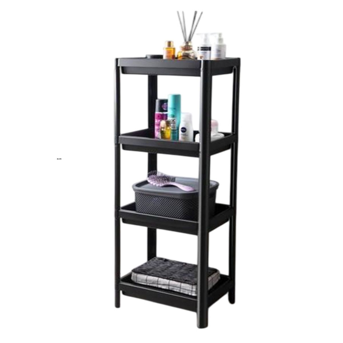 GENERICO - Pack2 Estante Plegable con 4 Niveles en Tono Negro