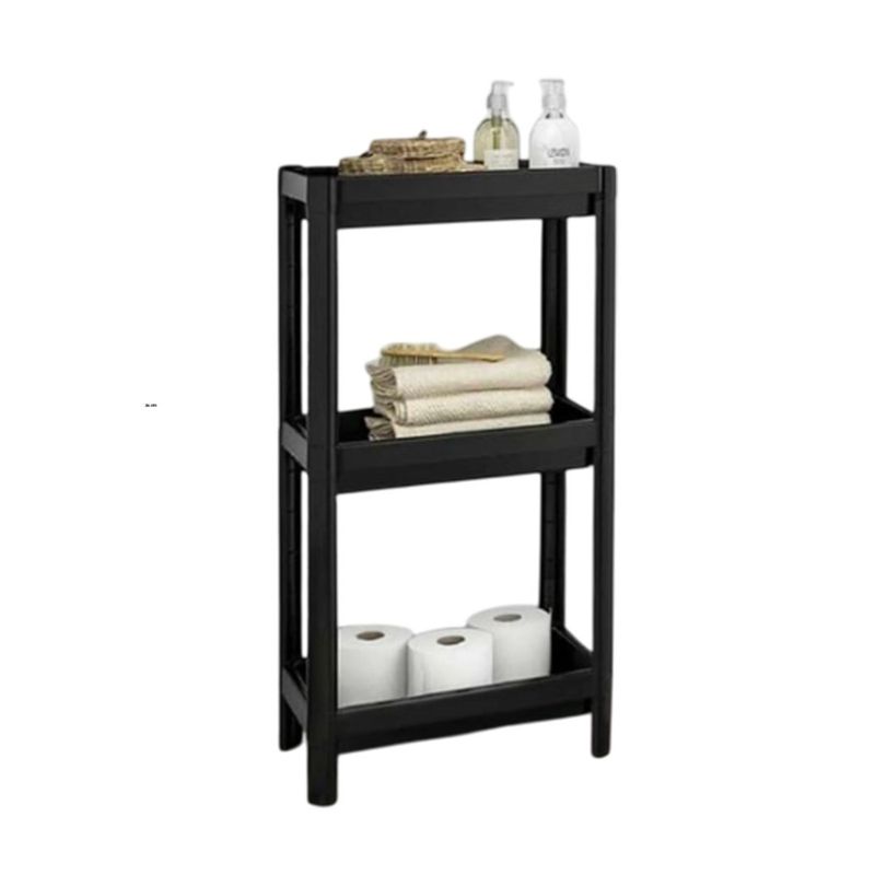 GENERICO - Pack2 Estante de Almacen 3 Niveles Negro Y+Papel de Regalo