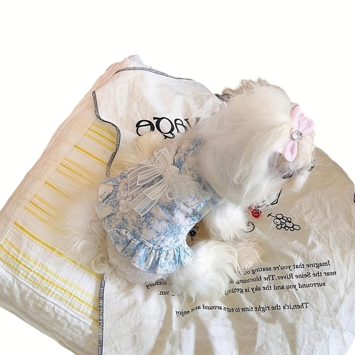 VATYERTY - Vestido de Perro - Diseño Flores Celeste XL