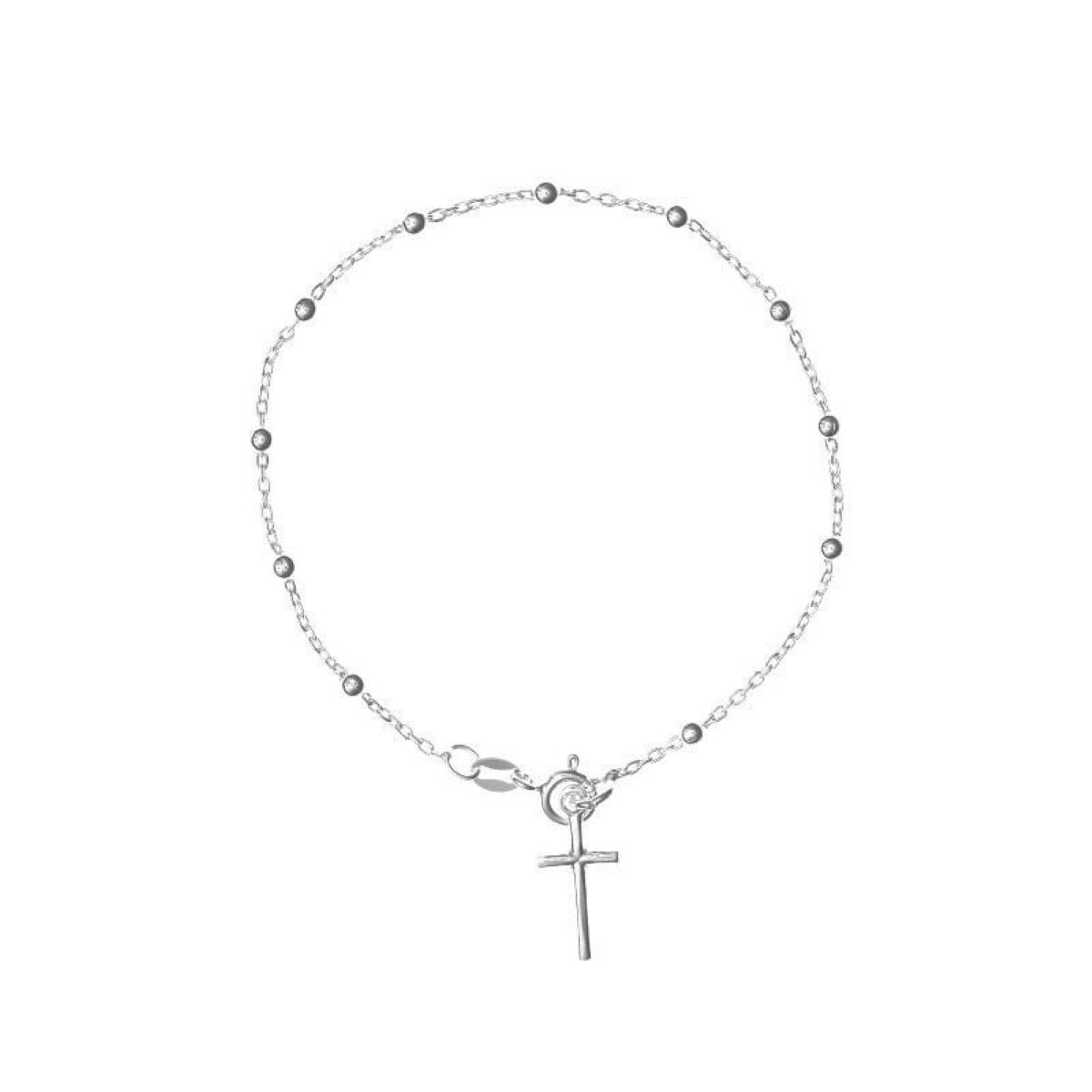SANTORAL - Pulsera Denario Cruz 3mm - Plata