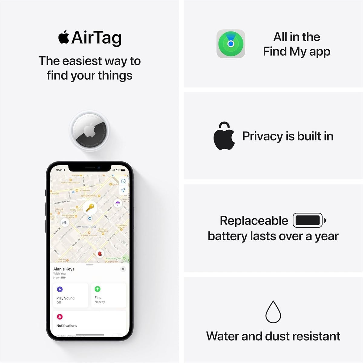 APPLE - Apple AirTag Pack de 4 Unidades