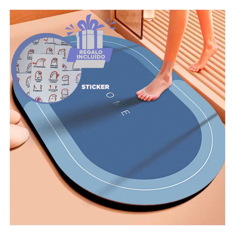 GENERICO - Pack6 Moqueta Util para Sala en Azul Acero Y+Regalo Stickers