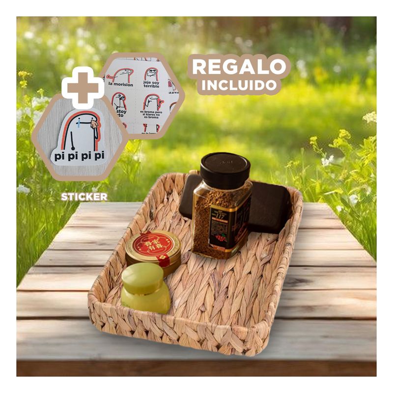 GENERICO - Cesta Tejida para Mesa con Estilo Natural Y+Regalo Stickers