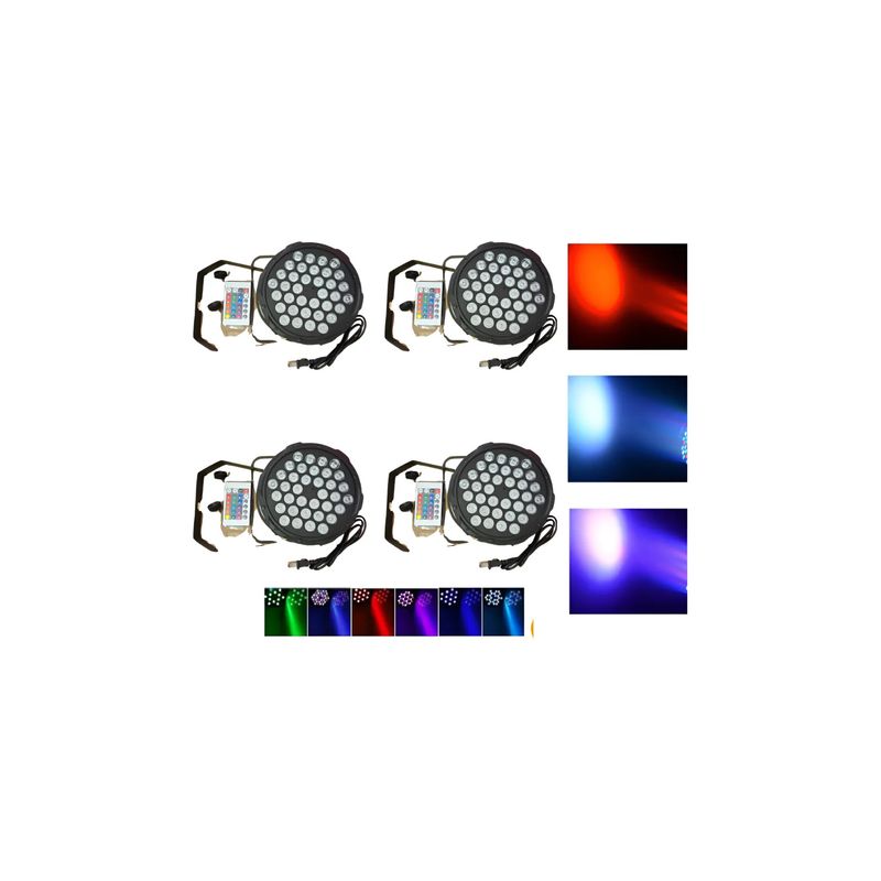 GENERICO - Pack 4 Unid Luz Led Escenario 36x2 Luces Rgb Fiesta Decoracion