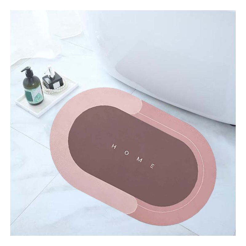 GENERICO - Pack4 Tapete Forma Ovalada de Casa Rosado Y+Regalo Stickers