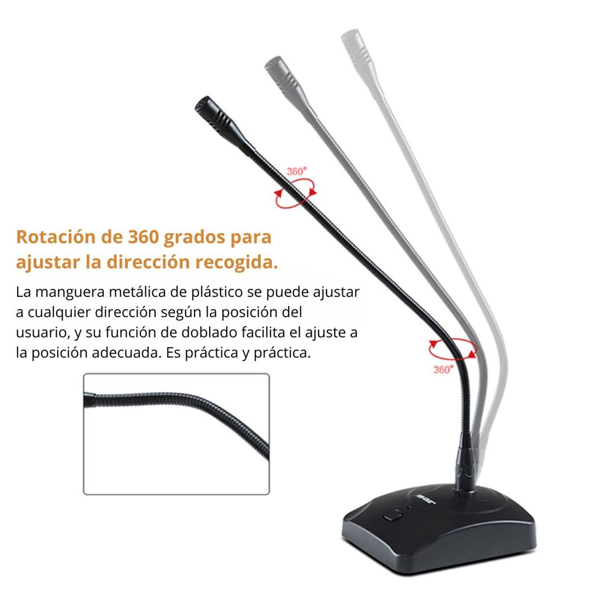 GENERICO - Micrófono de Conferencia de Escritorio Cardioide con Base XLR