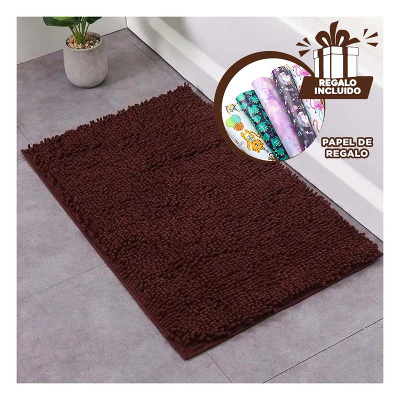 GENERICO - Pack12 Alfombra de Lavado Facil Marron Y+Papel de Regalo